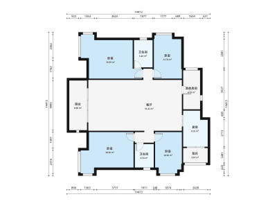沙面新城小区4室2厅户型图1