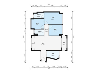 金莎华府小区3室2厅户型图4