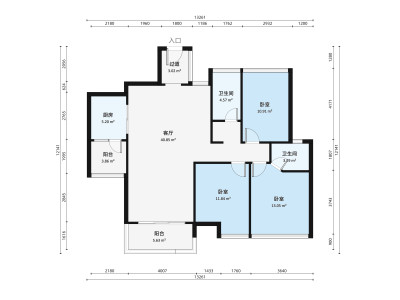 樵顺嘉园小区3室2厅户型图4