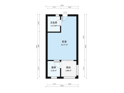 福华新村小区2室1厅户型图2