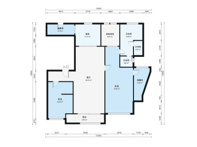 万科水晶城小区2室2厅户型图1