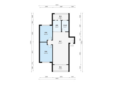 新安湖花园三期小区2室2厅户型图1