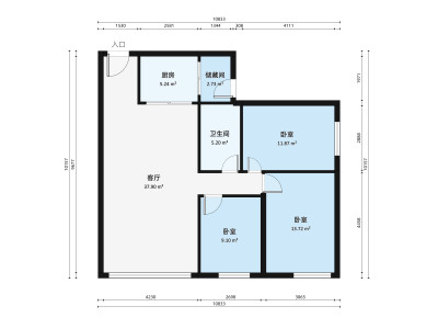广珠花园小区3室2厅户型图3