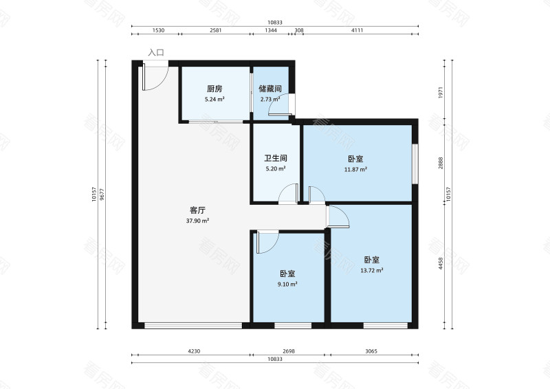 广珠花园小区3室2厅户型图