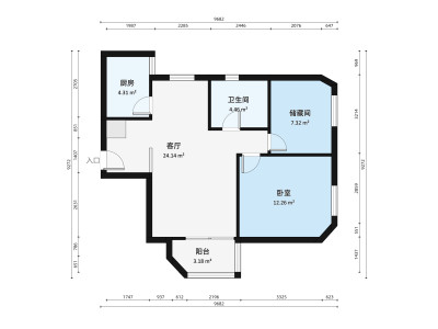 祥和花园一期小区2室2厅户型图1