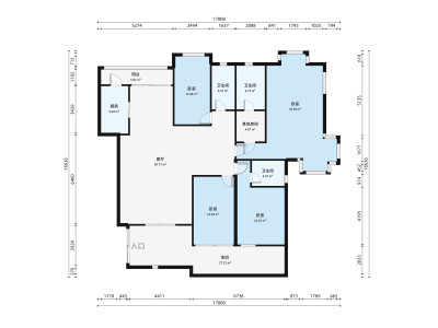东方威尼斯小区4室3厅户型图3