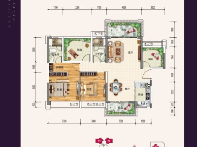 奥园丽景小区2室2厅2卫户型图2