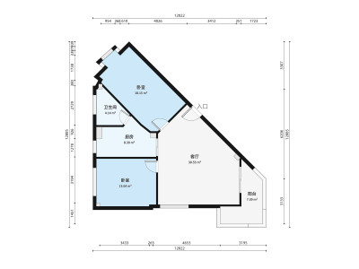 富顺阁小区2室2厅户型图1
