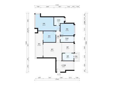 东城天樾小区3室2厅户型图2