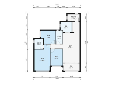时代云来小区3室1厅户型图3