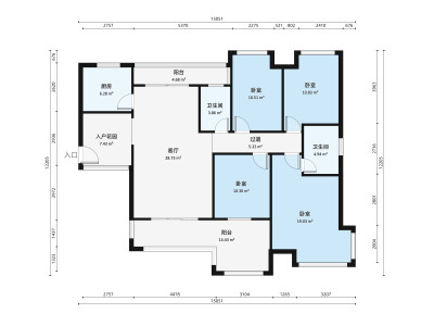绿色世嘉小区4室2厅户型图1