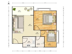 高发城驰苑 2室1厅 55.77㎡ 精装深圳福田区皇岗二手房图片