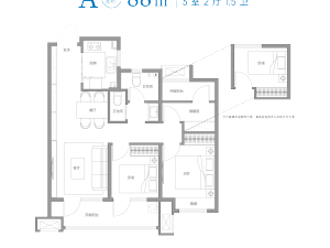 青岛双子星城公园里新房楼盘户型图5
