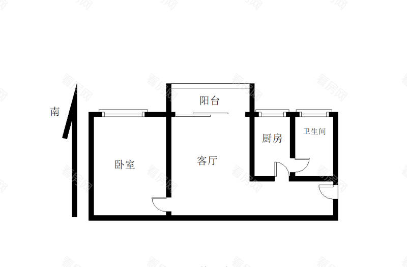 皇庭世纪小区1室1厅1卫户型图65