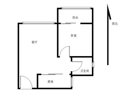 雷圳0755小区1室1厅1卫户型图2