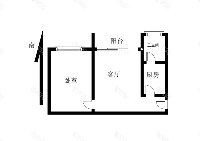 皇庭世纪小区1室1厅1卫户型图81