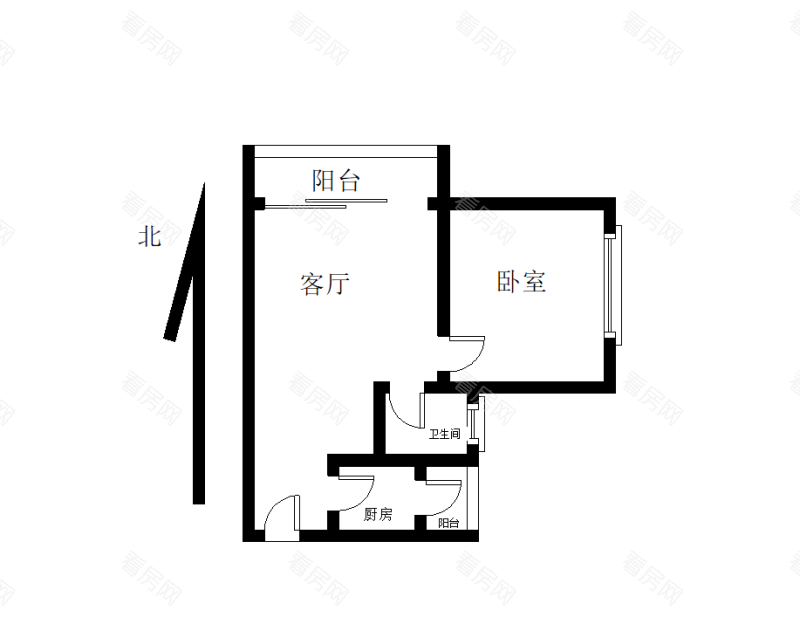 皇庭世纪小区1室1厅1卫户型图15