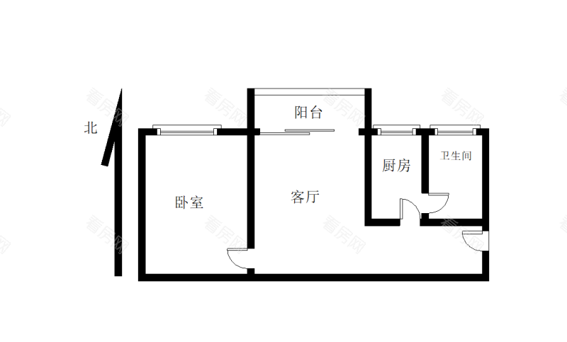 皇庭世纪小区1室1厅1卫户型图43