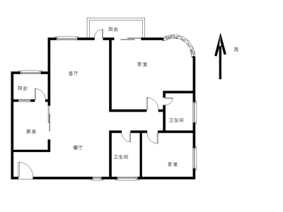 碧海云天二期小区2室2厅2卫户型图2