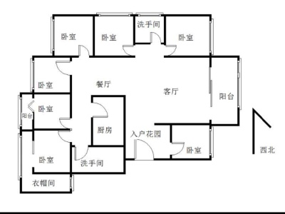 香格名苑小区7室2厅2卫户型图1