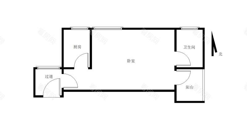 时代骄子大厦小区1室0厅1卫户型图6
