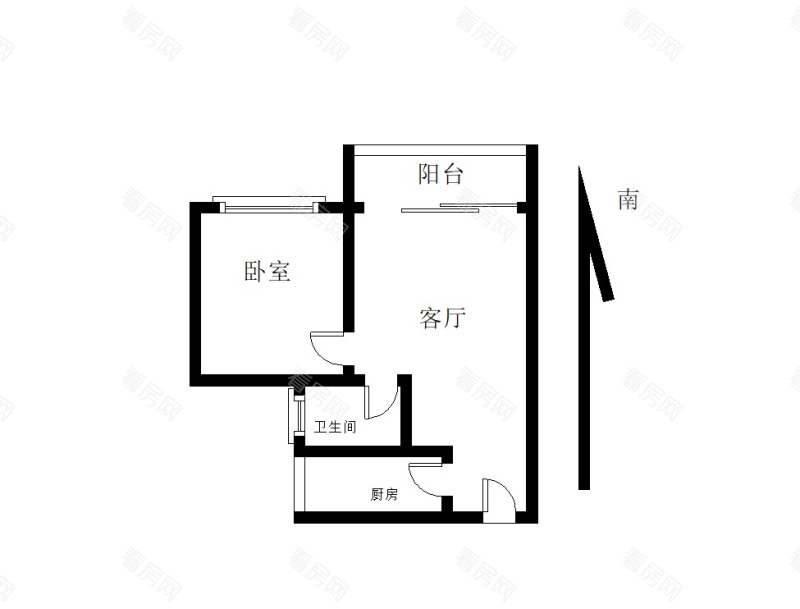 皇庭世纪小区1室1厅1卫户型图7